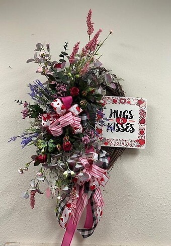 Hugs and Kisses Grapevine Wreath